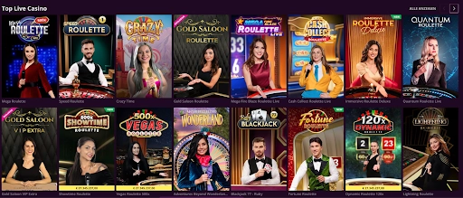 Top Live-Casinospiele im Malina Casino